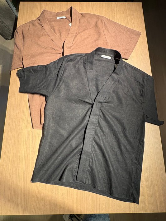 Camicia Uomo Estiva Collo Coreano